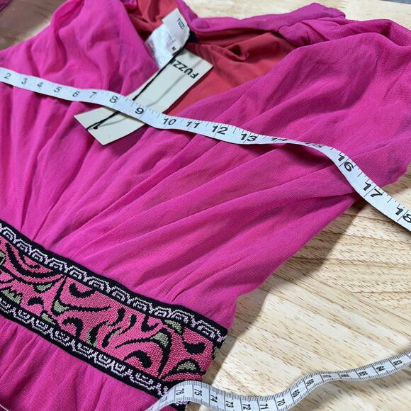 Fuzzi Jean Paul Gaultier NWT Sleeveless Chiffon Wide Leg Jumpsuit Pink Size Med - Picture 8 of 10